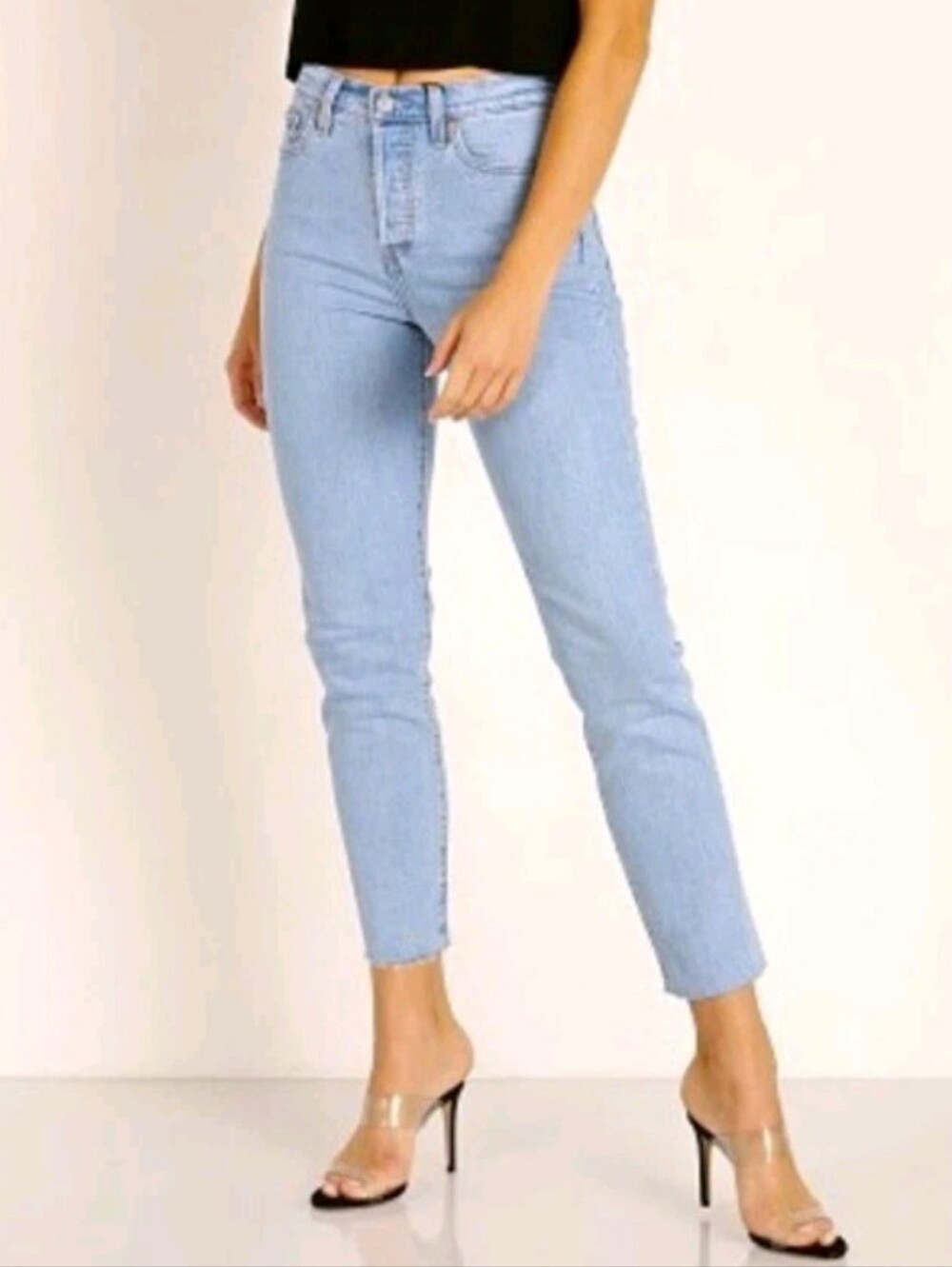 Levis Wedgie Icon Fit Button Fly Raw Hem Jeans In Tango Talks